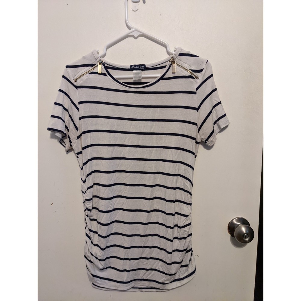 Olivia Blu striped maternity shirt